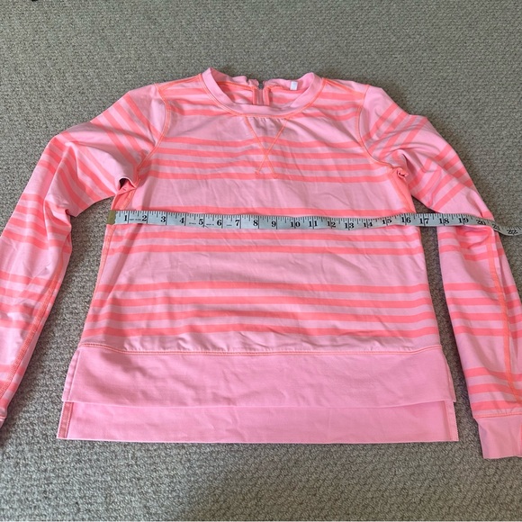 Lululemon Run: Warm Up Crew Ocean Stripe Bleached Coral / Pop Orange Sz 4 - Picture 9 of 9